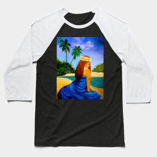 Hula Girl on Beach 11 Baseball T-Shirt